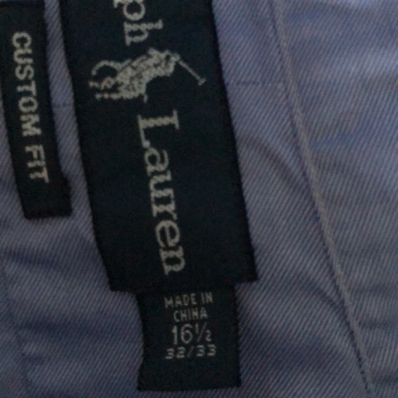 Ralph Lauren Custom Fit Blue Long Sleeve Button Down Shirt - Picture 6 of 7